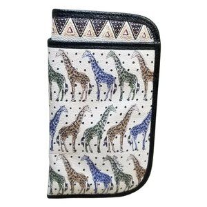 Brighton Africa Stories Large Double Eyeglass Case Giraffe Print SMALL FLAW